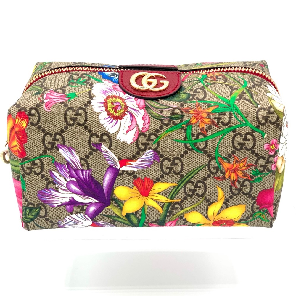 NWT Gucci Ophidia GG Flora Cosmetic Case